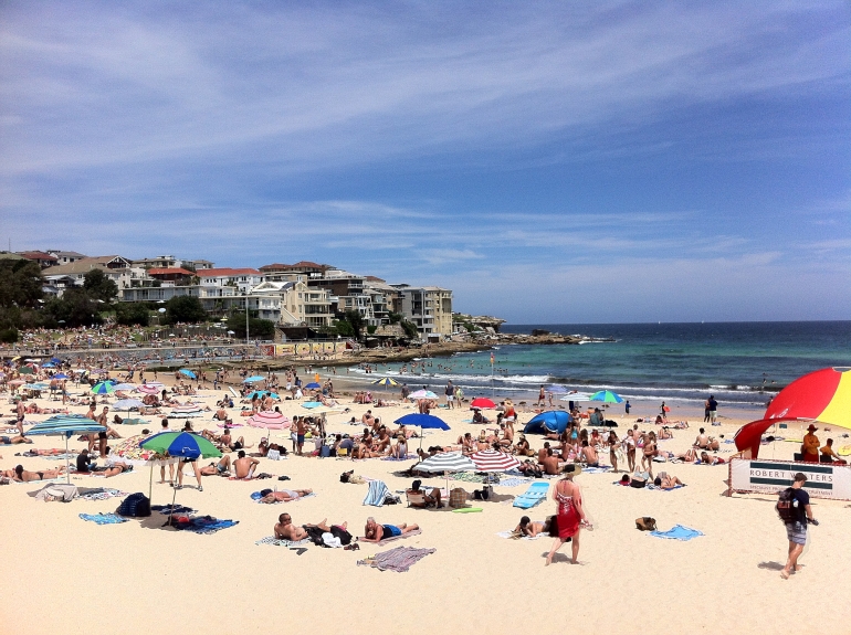 Photo looking north from Bondi Beach. Coastal communities include many different groups of people that are affected by coastal management decisions