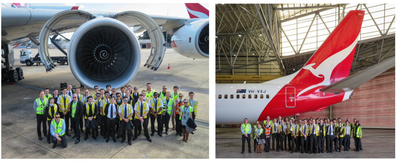 UNSW flying students with the A380 engine and a B737 9 (30 Sept 2019)