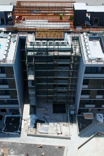 modern apartment blocks