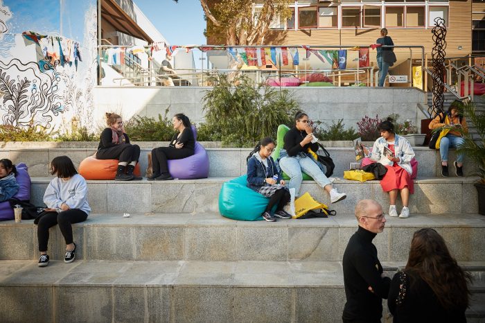 Student working with clay making ceramics