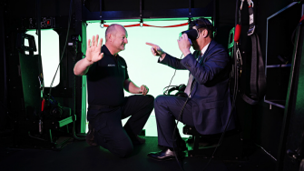 Rolf Petersen (Specials Projects Training and Systems, the ACE Training Centre, Toll Group) and the Hon. Ryan Park MP, NSW Minister for Health.