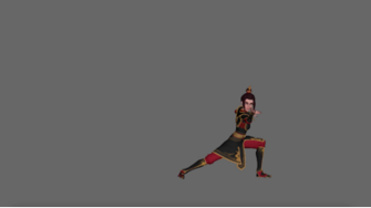 Frame from Azula Practicing Kata animation by Bachelor of Computer Science / Media Arts student Chloe Wong