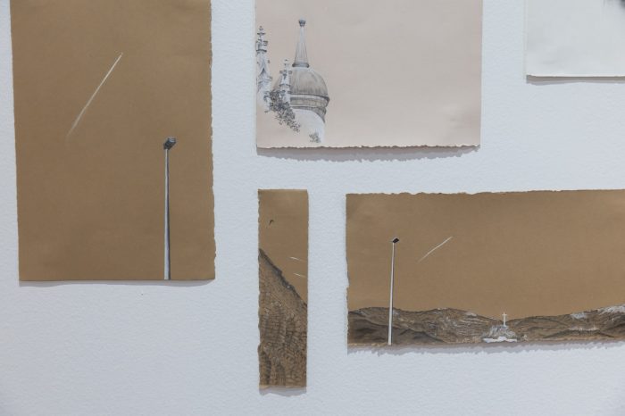 Melissa Gaspari, ‘He pointed to the sky, to a small patch of crystal blue and told me ‘That one’s yours.’’ (2025). Graphite pencil, pastel pencil and soft pastels on 100% cotton paper; 12 sheets: various sizes. Photograph: Anna Kucera.