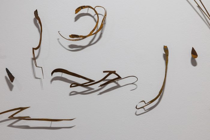 Tia Madden, ‘Some Sort of Notation’ (2024 - 2025). Oxidised mild steel and copper, dimensions variable. Photograph: Anna Kucera.