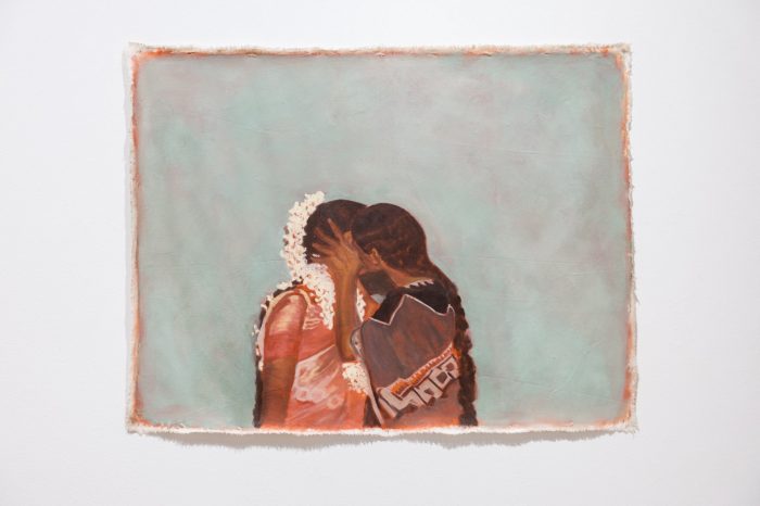 Anika Percival, ‘Amma's Kiss’ 2025. Oil on canvas, 80cm x 95cm.