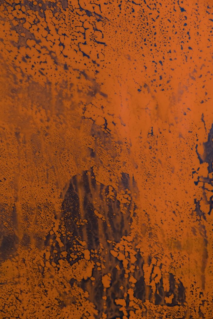 Matthew Paterson, ‘obliviscence’ 2026. Expired tattoo ink, Japanese sumi ink, synthetic polymer on repurposed polythene builders film, 75cm x 46cm each. 