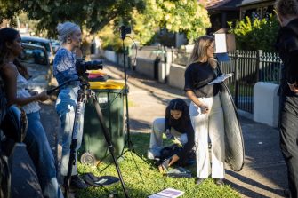 Arts Media film students Sydney street 