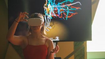 Girl in VR headset