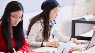 Students in the H13 BE Studios at the School of Built Environment