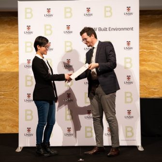 Photograph of built environment awards recipient