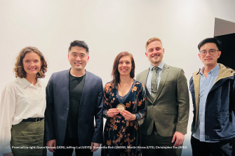 Samantha Rich (centre), wins the 2023 NSW Architects Registration Board Architect’s Medallion