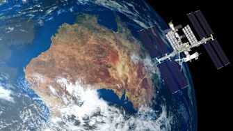 Extremely detailed and realistic high resolution 3D image of ISS - international space station orbiting Earth. Shot from outer space. Elements of this image are furnished by NASA.