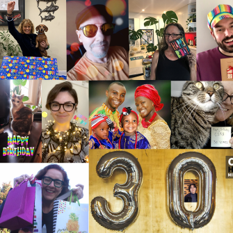 Collage of CSRH staff celebrating 30 year anniversary