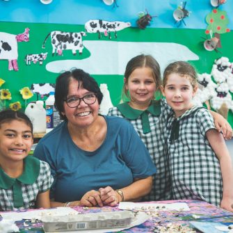 Aunty Maxine with students at Chifley Public School