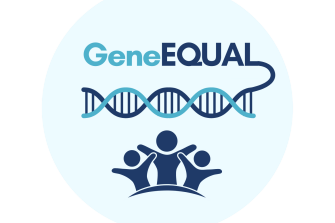 GeneEQUAL logo with DNA and people motif