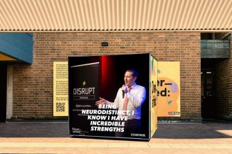 STORYBOX installation outside The Bank during ADA x Health 2023