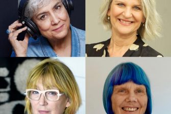 Headshots of four female speakers