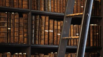 Old books in a library