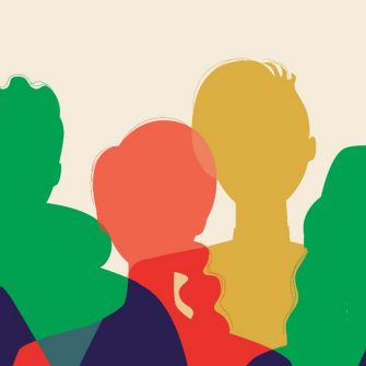 Multicultural society, silhouette isolated. Vector stock illustration. Men, women, different ethnicity, gender. illustration with people silhouettes. Multicultural community together