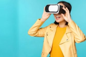 virtual reality blue background