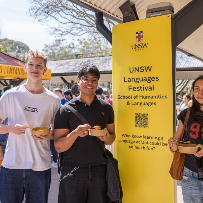 UNSW Languages Festival attendees eating some paella