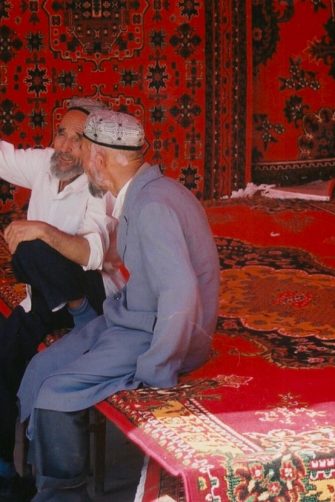 Uyghur carpet vendors