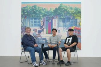 Paul Gladston, Wang Xingwei and Lin Zi at URS Miele Gallery