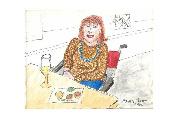 Peter, Happy Hour, Watercolor on paper