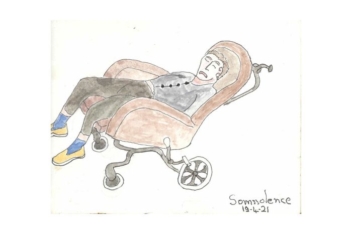Peter, Somnolence, Watercolor on paper