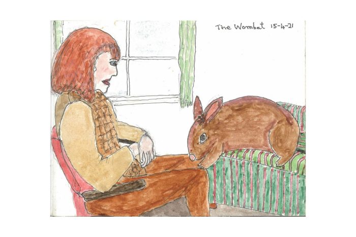 Peter, The Wombat, Watercolor on paper