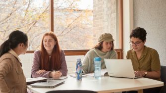 Social work students society meeting of students discuss ideas.