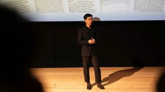 Tong Xie Green Dynamics founder presenting