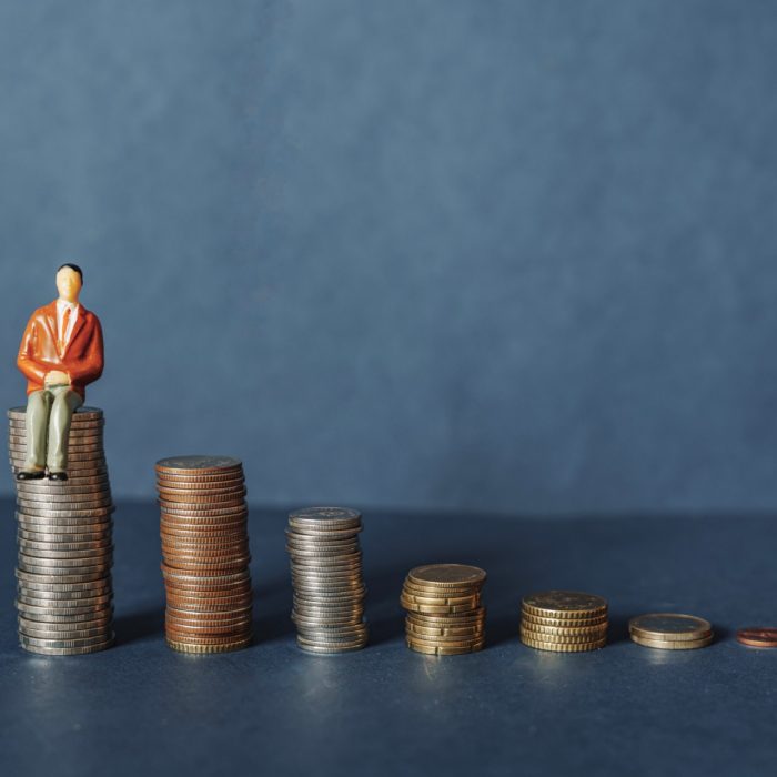 Elderly people sitting on coin, Time counting down for retirement concept, social security income and pensions, Money saving and Investment, Financial stability in retirement