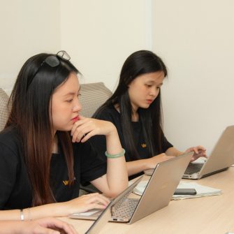 Women using laptops