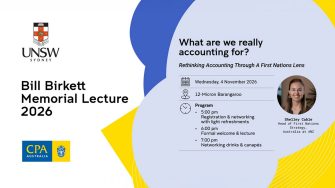 Graphic flyer for the Bill Birkett Memorial Lecture 2026 featuring an image of speaker Shelly Cable