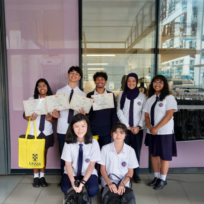 group of students from Arthur Phillip High School holding awards