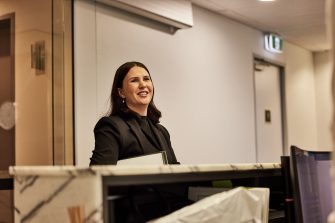 Woman standing in office