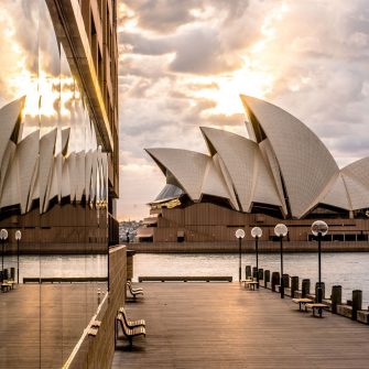 Sydney Opera House under dusk sky