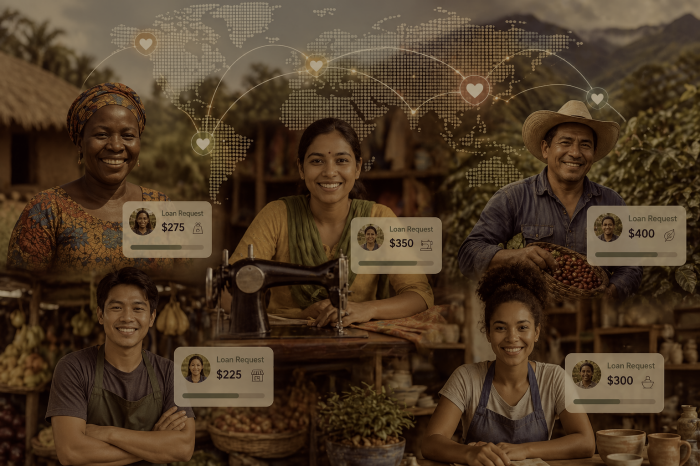 Image of people with crowdfunding requests