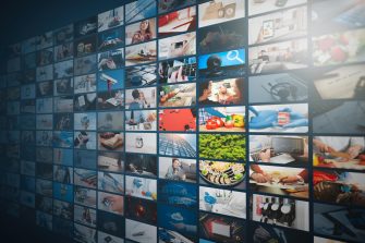 Television streaming video, multimedia wall 