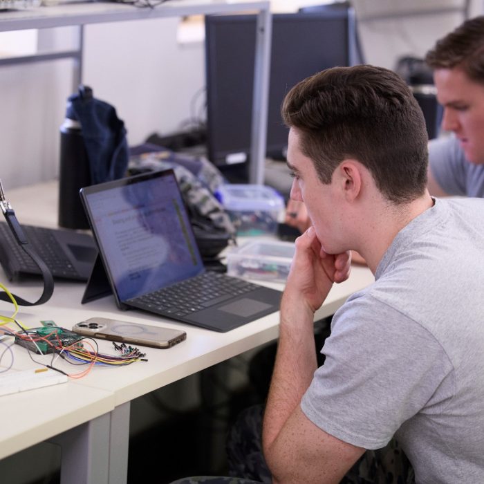 ADFA Canberra UNSW students working with technology