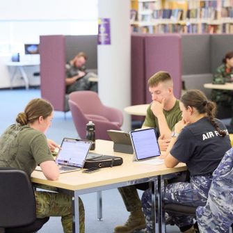 ADFA Canberra UNSW students studying at table