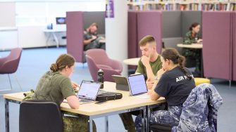 ADFA Canberra UNSW students studying at table