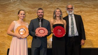 Amy Rogers, Shane Collins, Shae O'Neil and Harvi Sidhu at the 2025 Nura Gili Indigenous Student Awards
