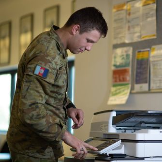 Officer Cadet Sam PetherickBachelor of BusinessUpdate of library images for the library web.