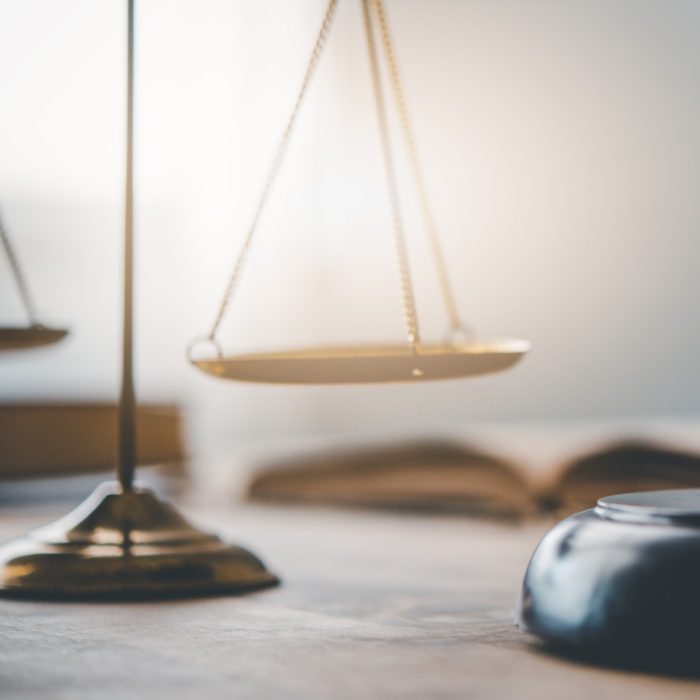 Scales of justice and gavel