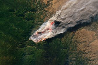 Photo of bushfire from space