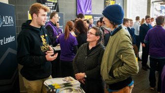 Students at an open day