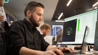 Man working at a computer