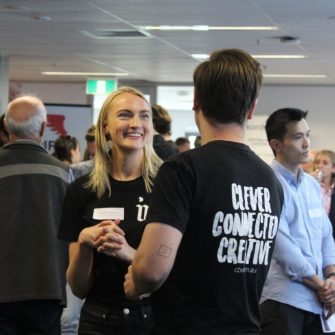 People talking at Canberra Innovation Network event